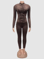 Turtleneck Long-sleeved Top Two-piece Set