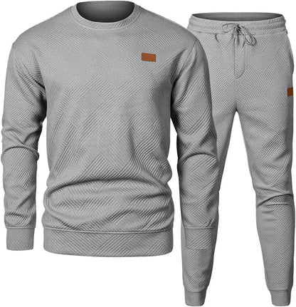 Men's Sports Casual Versatile Round Neck Sweater Set