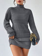 European And American Autumn And Winter Half-high Collar Knitwear Dress
