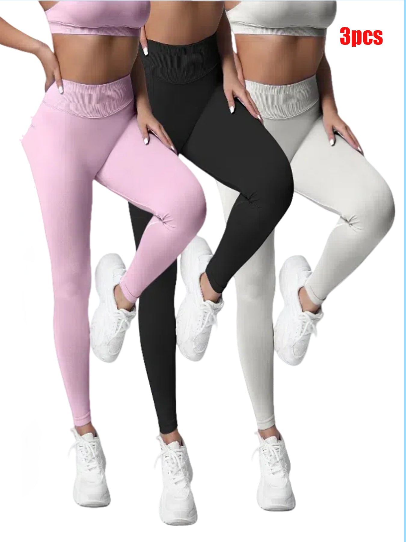 3pcs-Workout Leggings   Must-Have For Sports  Fitness