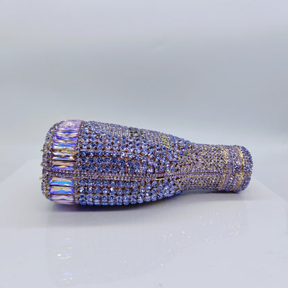 Champagne Bottle Rhinestone Evening Clutch Women's Bag