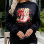 Black Howdy Christmas Cowgirls Boots Printed Baggy Sweatshirt