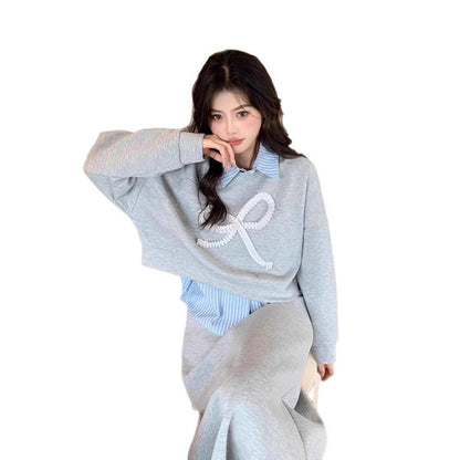 Sweater High Waist Package Hip Skirt Two-piece Set