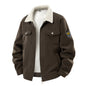 Fleece-lined Thickened Fashionable Lapel Workwear Lambswool Men's Coat