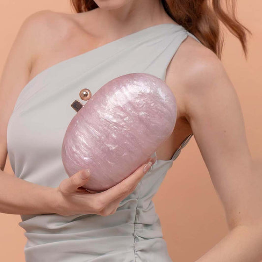 Womens Oval Pearlescent Fashion Shoulder Bag