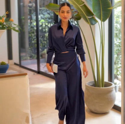 Fashion Loose Cool Top Wide Leg Pants Suit Women