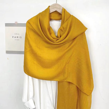 Monochrome Long Scarf Warm Shawl Solid Color Casual Scarf