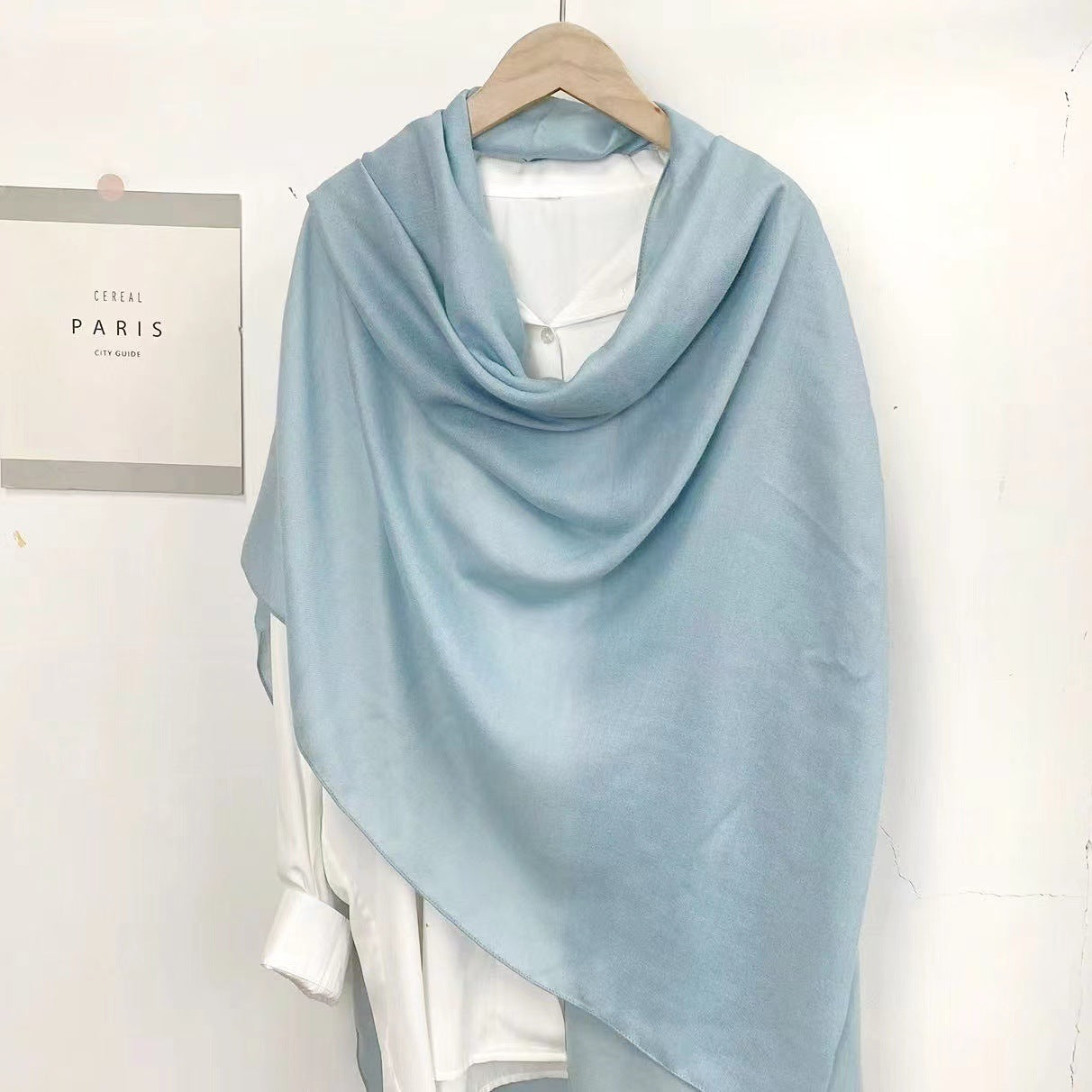 Monochrome Long Scarf Warm Shawl Solid Color Casual Scarf