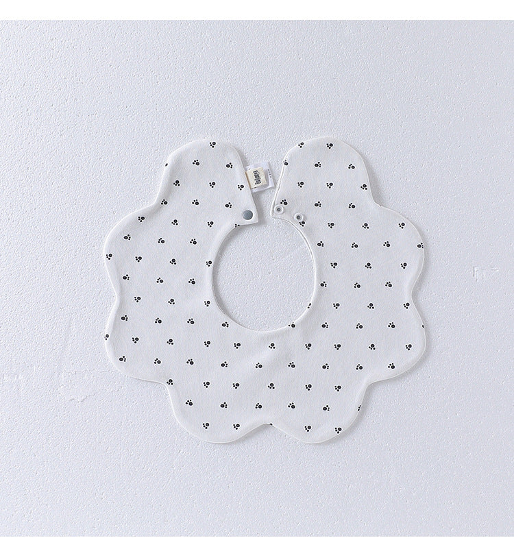 Adorable Simple Pattern Cotton Snap-on Flowers Shaped Bib