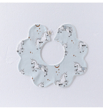 Adorable Simple Pattern Cotton Snap-on Flowers Shaped Bib