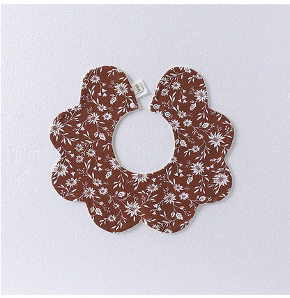 Adorable Simple Pattern Cotton Snap-on Flowers Shaped Bib