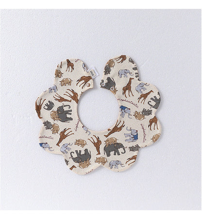 Adorable Simple Pattern Cotton Snap-on Flowers Shaped Bib