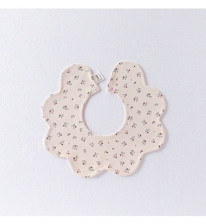 Adorable Simple Pattern Cotton Snap-on Flowers Shaped Bib