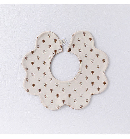 Adorable Simple Pattern Cotton Snap-on Flowers Shaped Bib